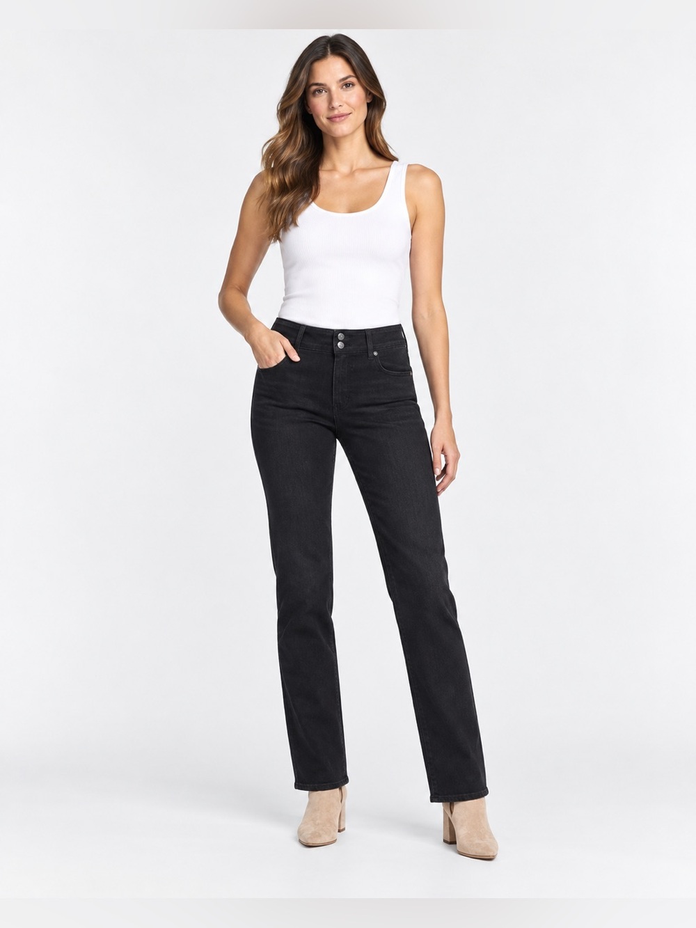 Hudson Jeans Women's Straight Leg Jeans — Black Wash